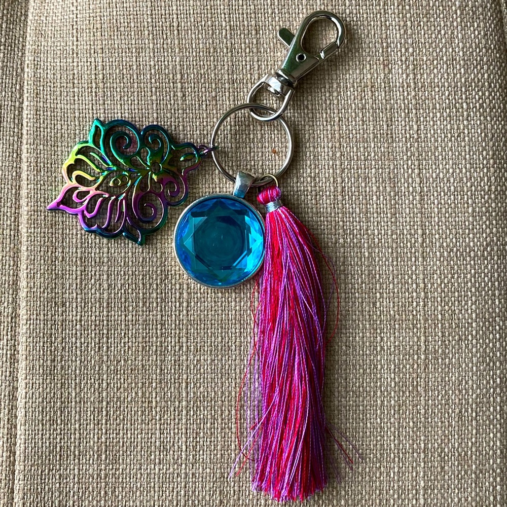 Aqua Gem Keychain